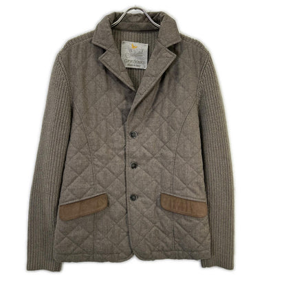 GRAN SASSO グランサッソ グレー ニット切替 中綿キルティングジャケット ジャケット
