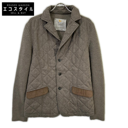 GRAN SASSO グランサッソ グレー ニット切替 中綿キルティングジャケット ジャケット
