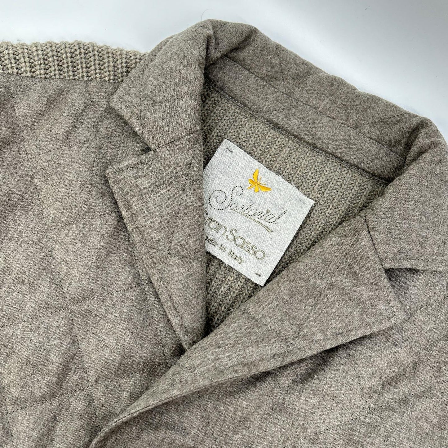 GRAN SASSO グランサッソ グレー ニット切替 中綿キルティングジャケット ジャケット