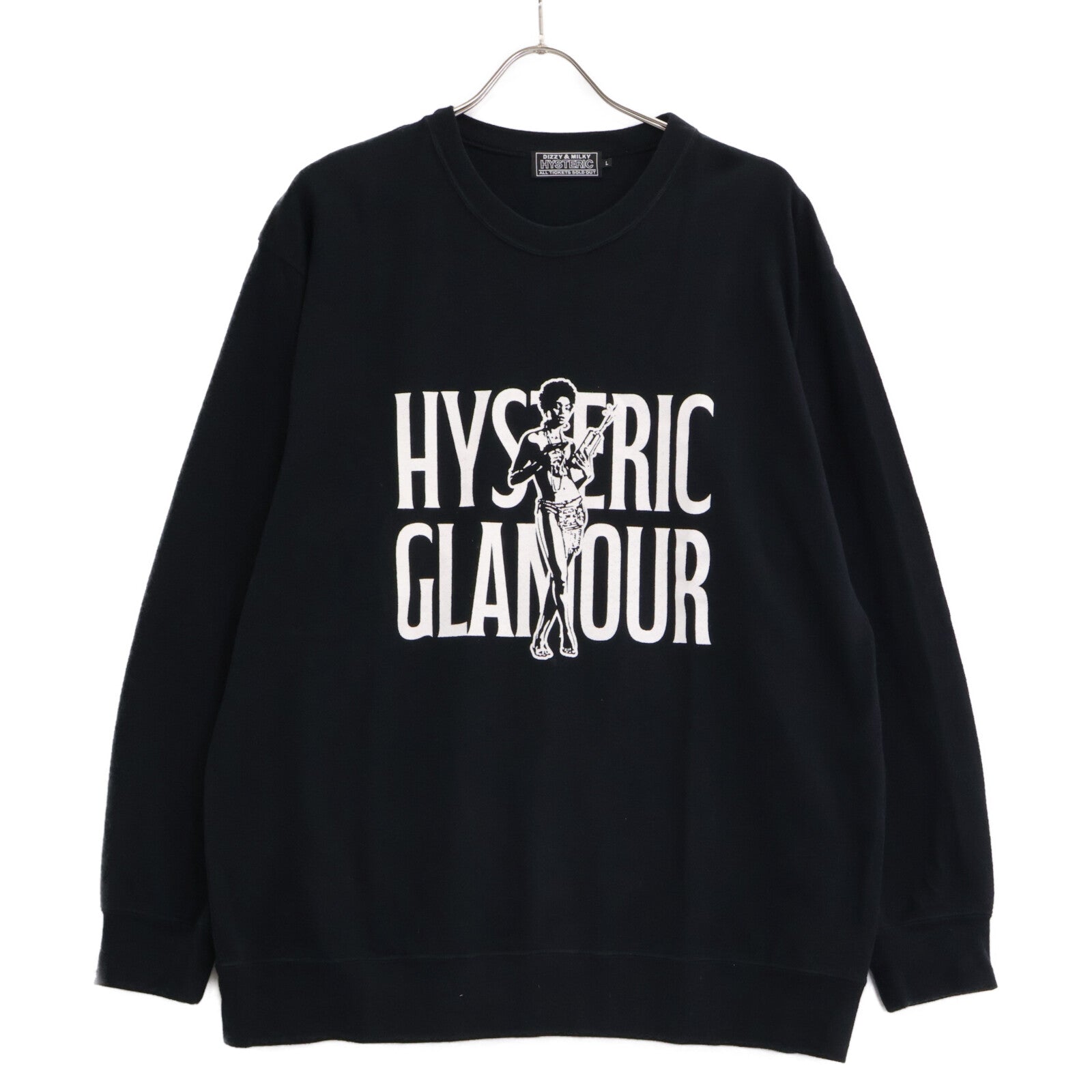HYSTERIC GLAMOUR ヒステリックグラマー 02251CS04 SUPER SOUL ブラック スウェット トップス