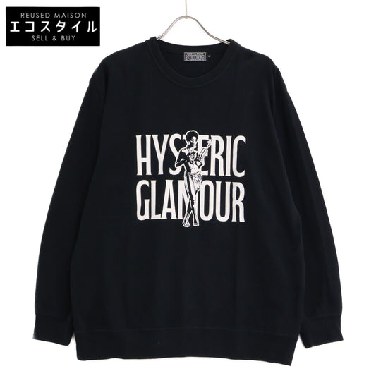 HYSTERIC GLAMOUR ヒステリックグラマー 02251CS04 SUPER SOUL ブラック スウェット トップス
