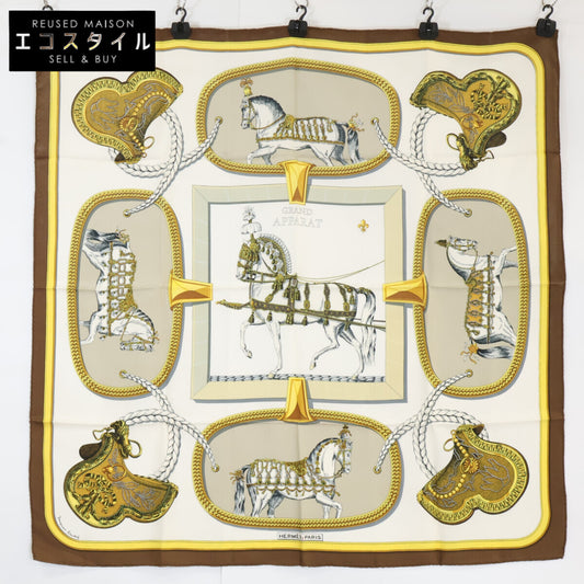 HERMES エルメス GRAND APPARAT 盛装の馬 シルク カレ90 スカーフ