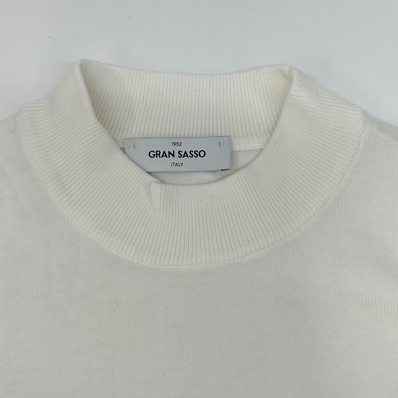 GRAN SASSO グランサッソ ホワイト モックネック コットン ニット トップス