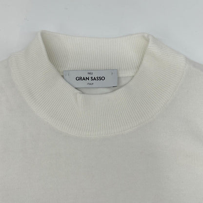 GRAN SASSO グランサッソ ホワイト モックネック コットン ニット トップス