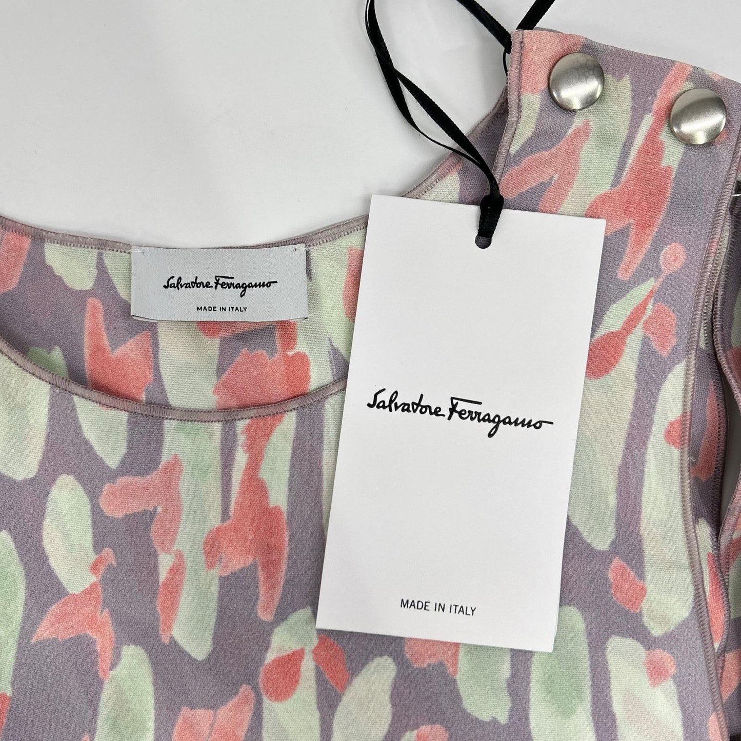 Salvatore Ferragamo サルヴァトーレフェラガモ マルチカラー ガンチーニ金具ジップデザイン ノースリーブワンピース ワンピース