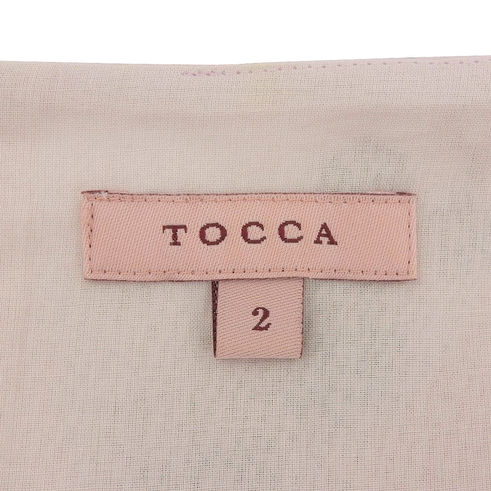 TOCCA トッカ 美品 フラワー刺繍 ノースリーブ プリーツ シアーワンピース レディース パープル系 2 ワンピース