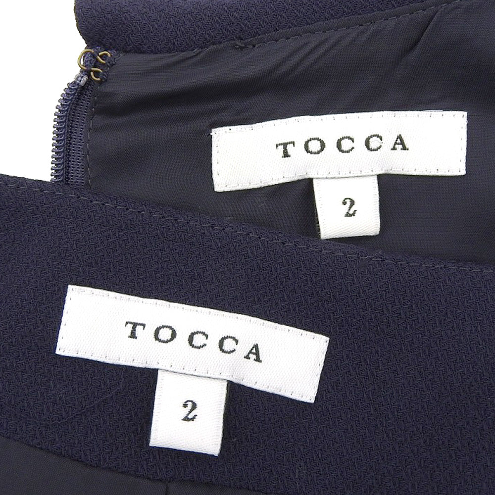 TOCCA トッカ ウール ジャケット ワンピース セット レディース ネイビー 2 スーツ セットアップ