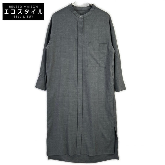 1er Arrondissement プルミエ アロンディスモン B1083AFA089A グレー バンドカラーシャツワンピース ワンピース