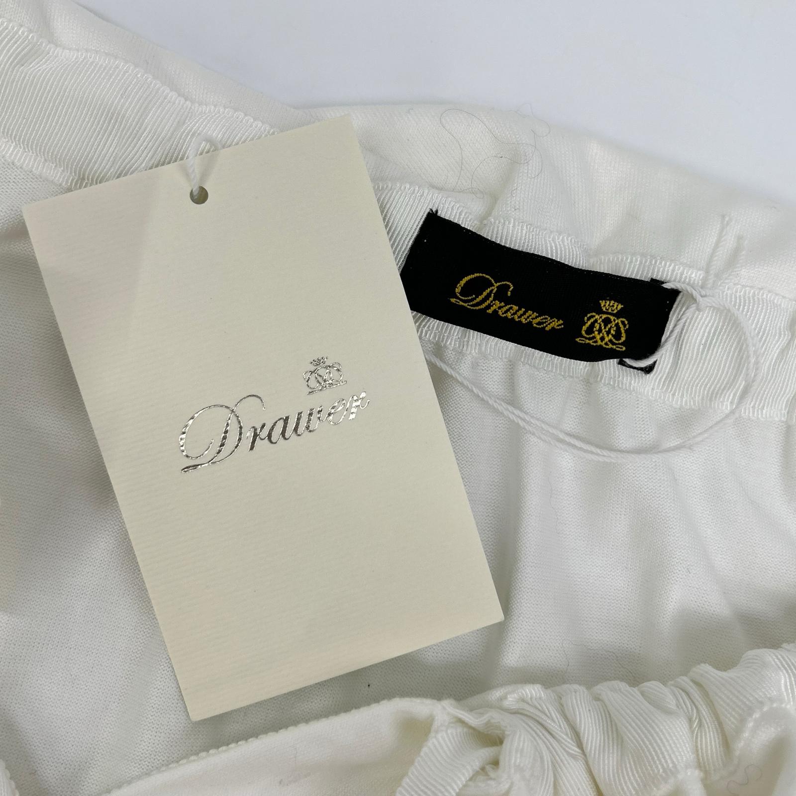 DRAWER ドゥロワー 6517-299-0752 ホワイト M.SUMMER2 ギャザーカラーカットソーブラウス トップス