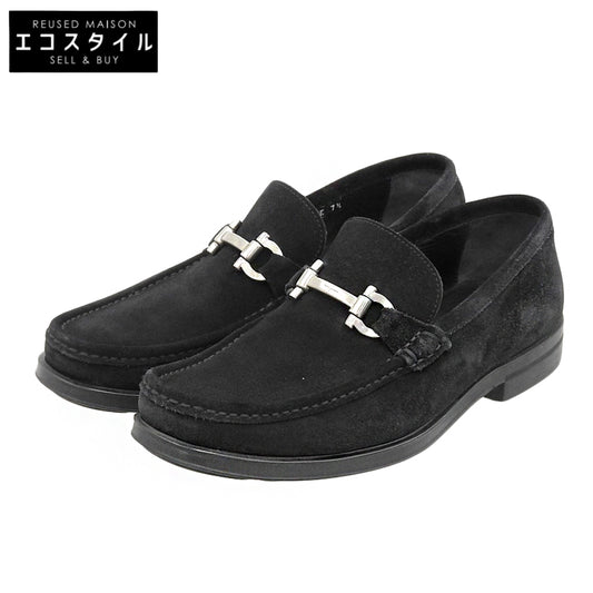 Salvatore Ferragamo サルヴァトーレフェラガモ ガンチーニ金具 スエードローファー シューズ メンズ ブラック 7 1/2 UR24069 シューズ