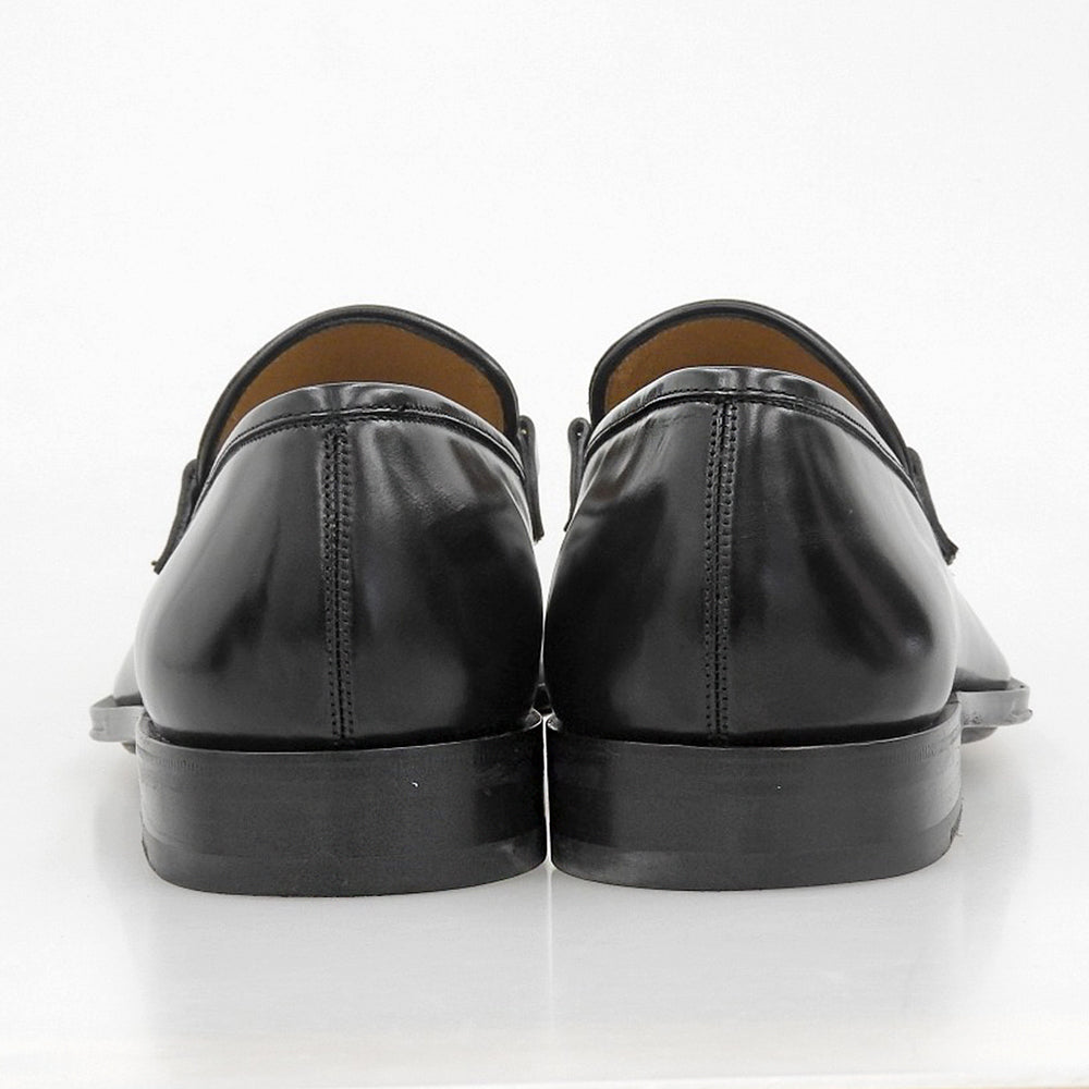 Salvatore Ferragamo サルヴァトーレフェラガモ ガンチーニ ローファー ゴールド×ブラックコンビ金具 シューズ メンズ ブラック 8 シューズ