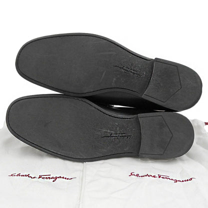 SalvatoreFerragamo サルバトーレフェラガモ ガンメタルガンチーニ金具 レザー ローファー シューズ メンズ ブラック 7 1/2 026619 シューズ