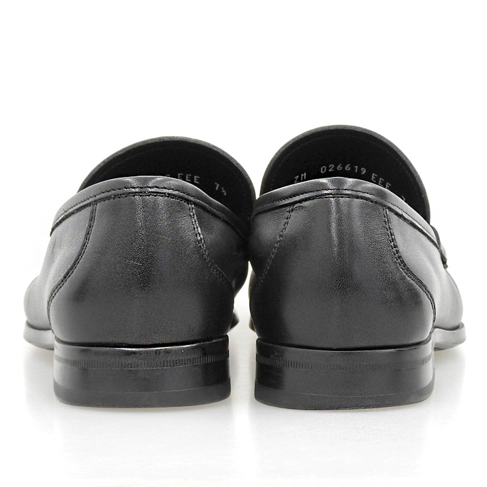 SalvatoreFerragamo サルバトーレフェラガモ ガンメタルガンチーニ金具 レザー ローファー シューズ メンズ ブラック 7 1/2 026619 シューズ
