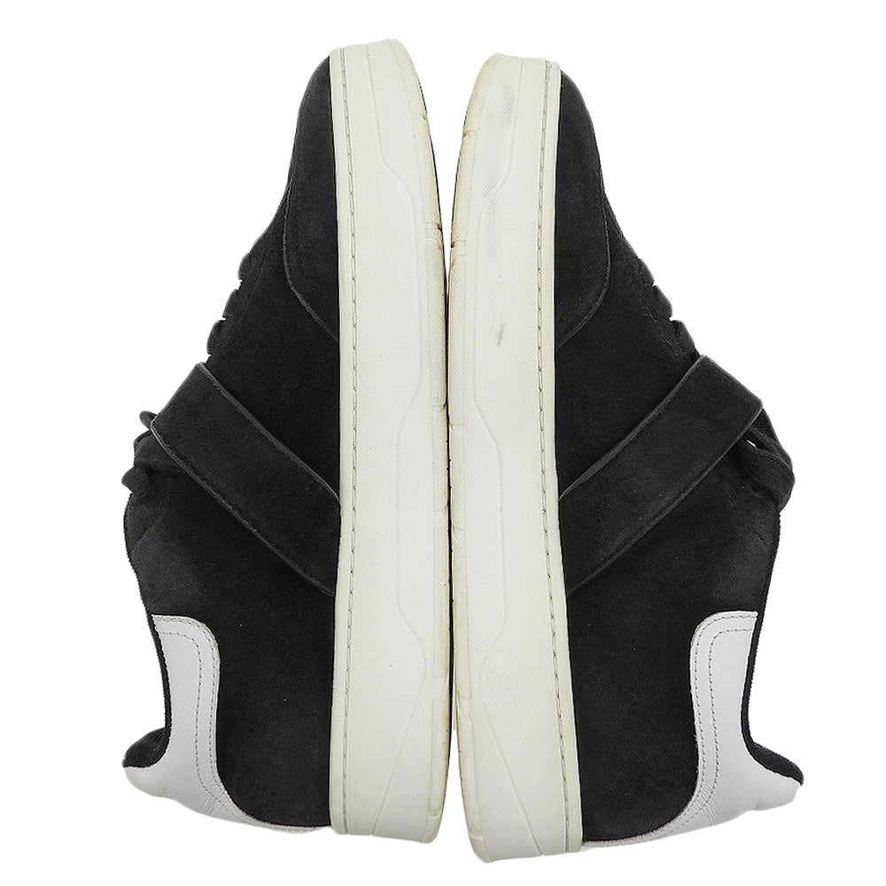 JIMMY CHOO ジミーチュウ OSAKA LACE UP XYT ビジューバックル スエードレザー スニーカー シューズ メンズ ブラック 39 シューズ