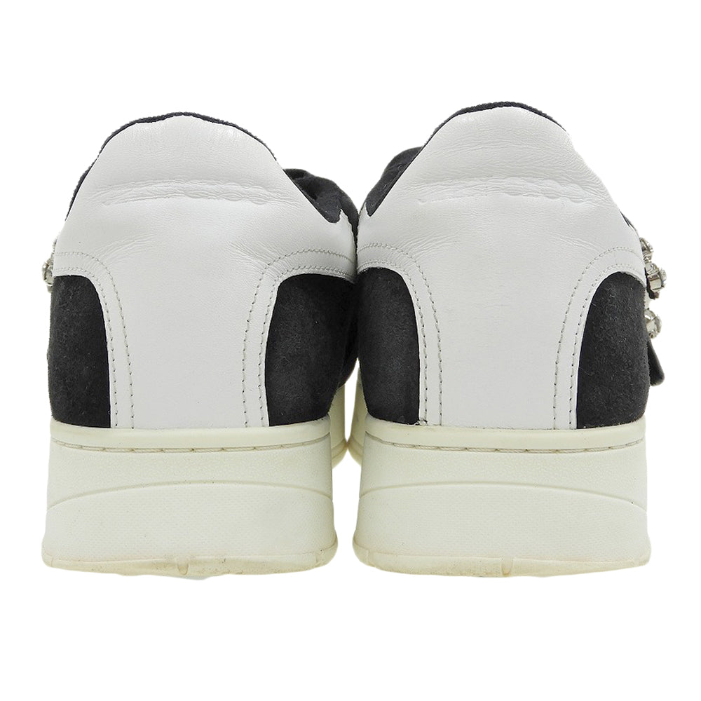 JIMMY CHOO ジミーチュウ OSAKA LACE UP XYT ビジューバックル スエードレザー スニーカー シューズ メンズ ブラック 39 シューズ