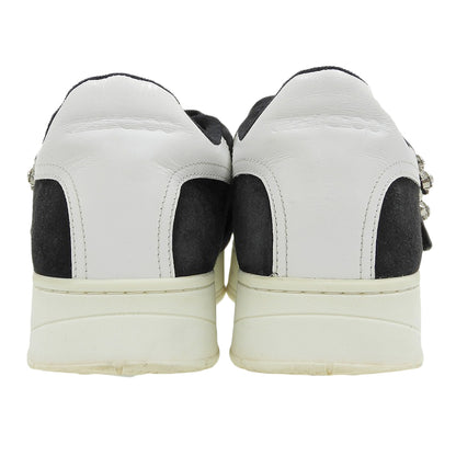 JIMMY CHOO ジミーチュウ OSAKA LACE UP XYT ビジューバックル スエードレザー スニーカー シューズ メンズ ブラック 39 シューズ