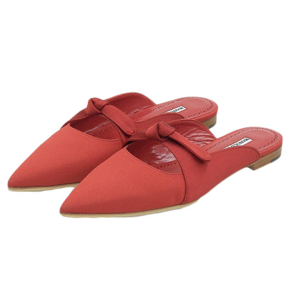 MANOLO BLAHNIK マノロブラニク 新品同様 ORTEGOMUFLAT フラット ミュール シューズ レディース レッド 37 222-1124-0001 シューズ