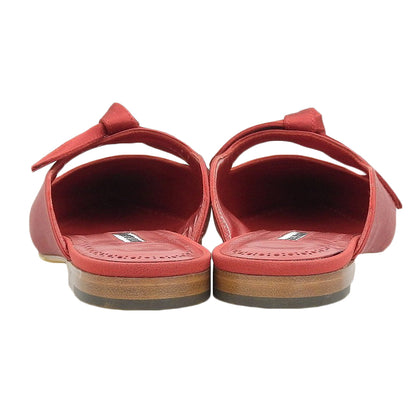 MANOLO BLAHNIK マノロブラニク 新品同様 ORTEGOMUFLAT フラット ミュール シューズ レディース レッド 37 222-1124-0001 シューズ