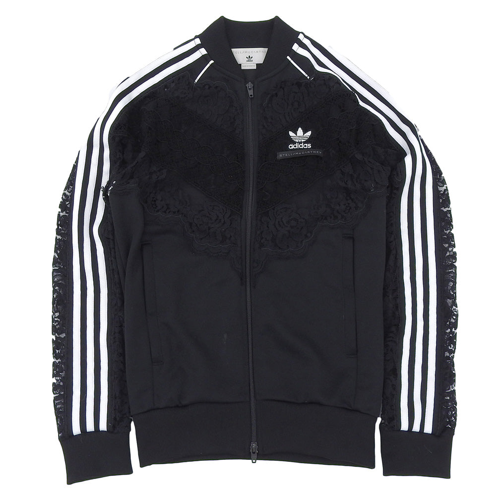 ADIDAS BY STELLA McCARTNEY アディダスバイステラマッカートニー シースルーレースジャージ トップス レディース 黒 ブラック XS 536035 トップス
