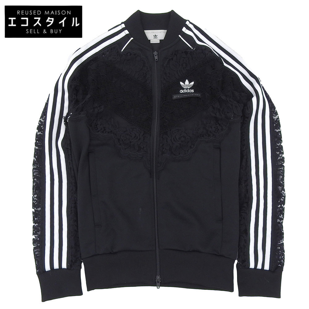 ADIDAS BY STELLA McCARTNEY アディダスバイステラマッカートニー シースルーレースジャージ トップス レディース 黒 ブラック XS 536035 トップス