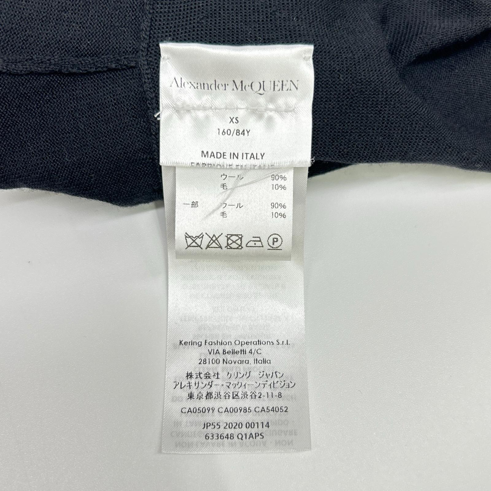 ALEXANDER McQUEEN アレキサンダーマックイーン 633648 ブラック ペプラムニットカーディガン トップス