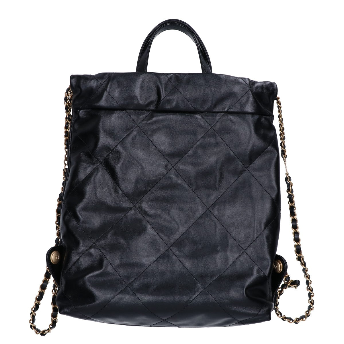 CHANEL シャネル 美品 AS3859 CHANEL22 シャイニーカーフスキン チェーン リュック バックパック スモール リュック バックパック