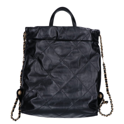 CHANEL シャネル 美品 AS3859 CHANEL22 シャイニーカーフスキン チェーン リュック バックパック スモール リュック バックパック
