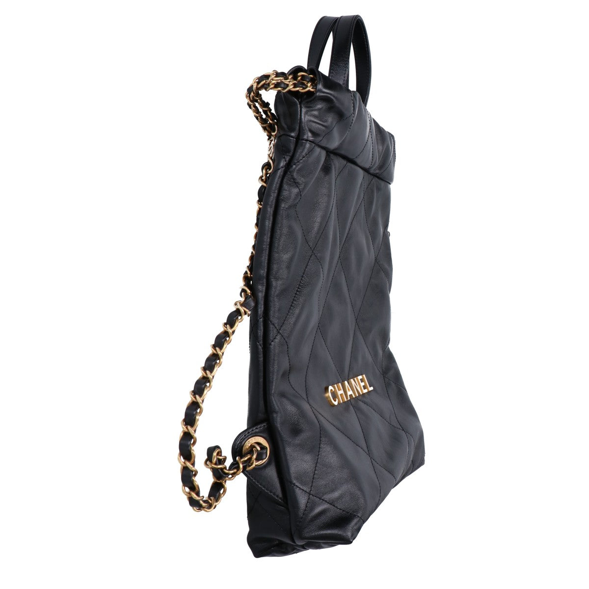 CHANEL シャネル 美品 AS3859 CHANEL22 シャイニーカーフスキン チェーン リュック バックパック スモール リュック バックパック