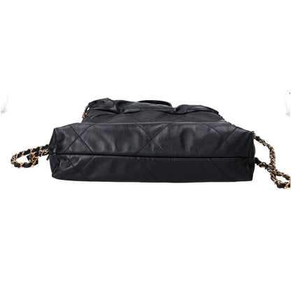 CHANEL シャネル 美品 AS3859 CHANEL22 シャイニーカーフスキン チェーン リュック バックパック スモール リュック バックパック
