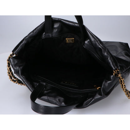CHANEL シャネル 美品 AS3859 CHANEL22 シャイニーカーフスキン チェーン リュック バックパック スモール リュック バックパック