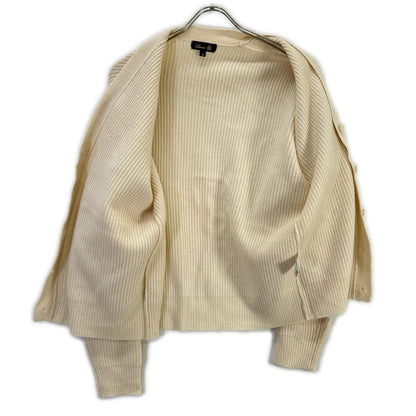 DRAWER ドゥロワー 6515-199-0495 カシミヤ 7G畔編み オーバーフリルカーディガン トップス