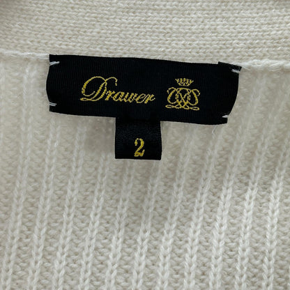 DRAWER ドゥロワー 6515-199-0495 カシミヤ 7G畔編み オーバーフリルカーディガン トップス