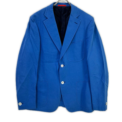 ISAIA イザイア MORFED コットンリネン ブルー ノッチドラペル シングルジャケット ジャケット