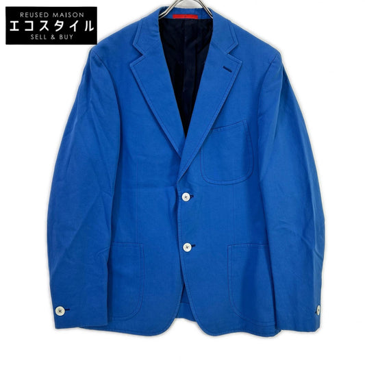 ISAIA MORFED blue cotton-linen notch-lapel single-breasted jacket Jacket