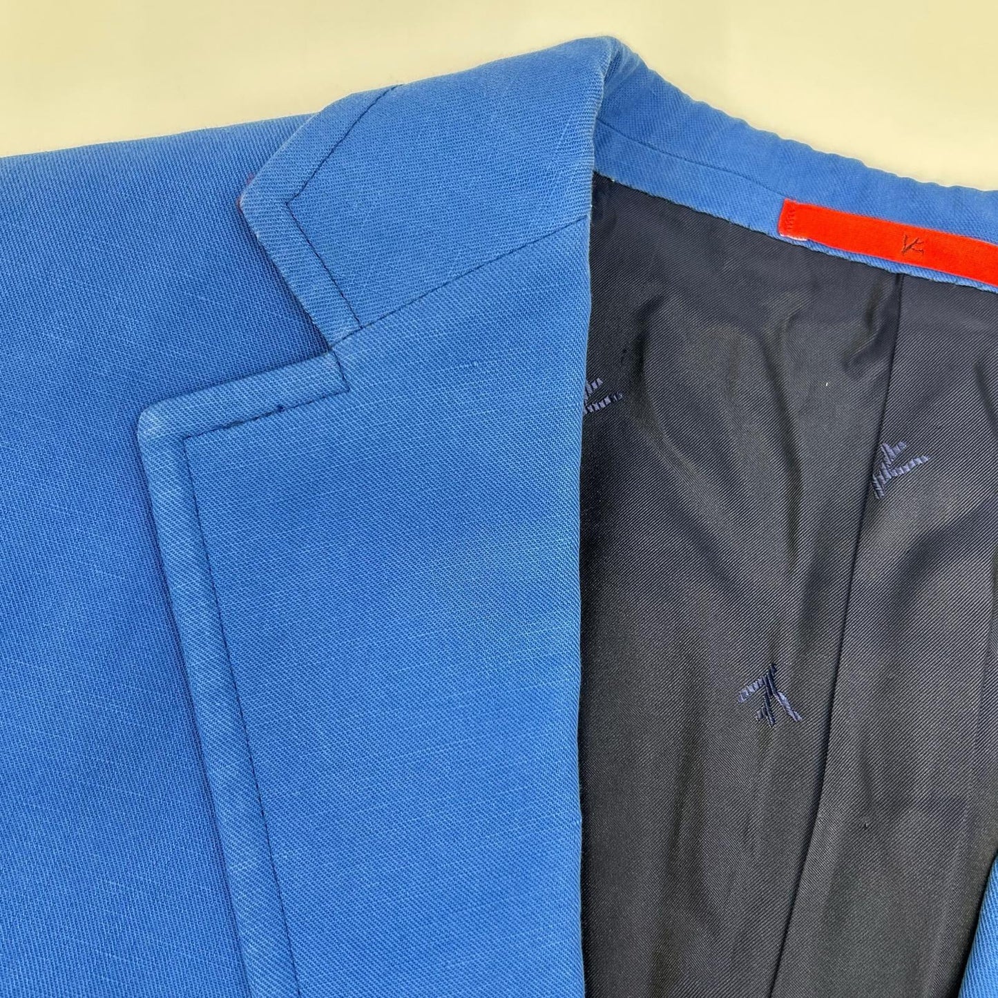 ISAIA イザイア MORFED コットンリネン ブルー ノッチドラペル シングルジャケット ジャケット