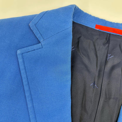 ISAIA イザイア MORFED コットンリネン ブルー ノッチドラペル シングルジャケット ジャケット