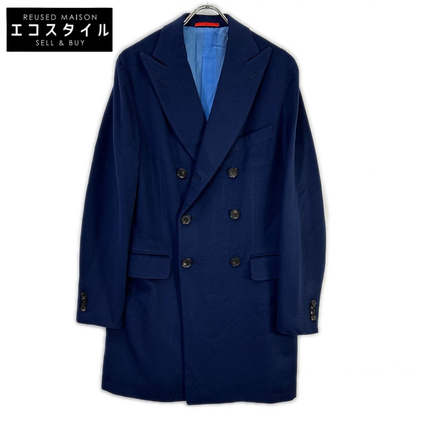 ISAIA イザイア COLORADO ウールカシミヤ ネイビー ダブルチェスターコート コート