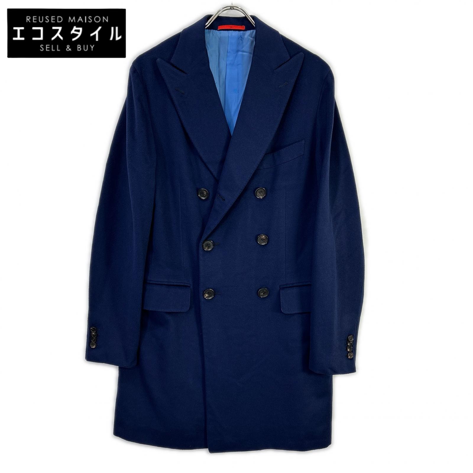 ISAIA イザイア COLORADO ウールカシミヤ ネイビー ダブルチェスターコート コート