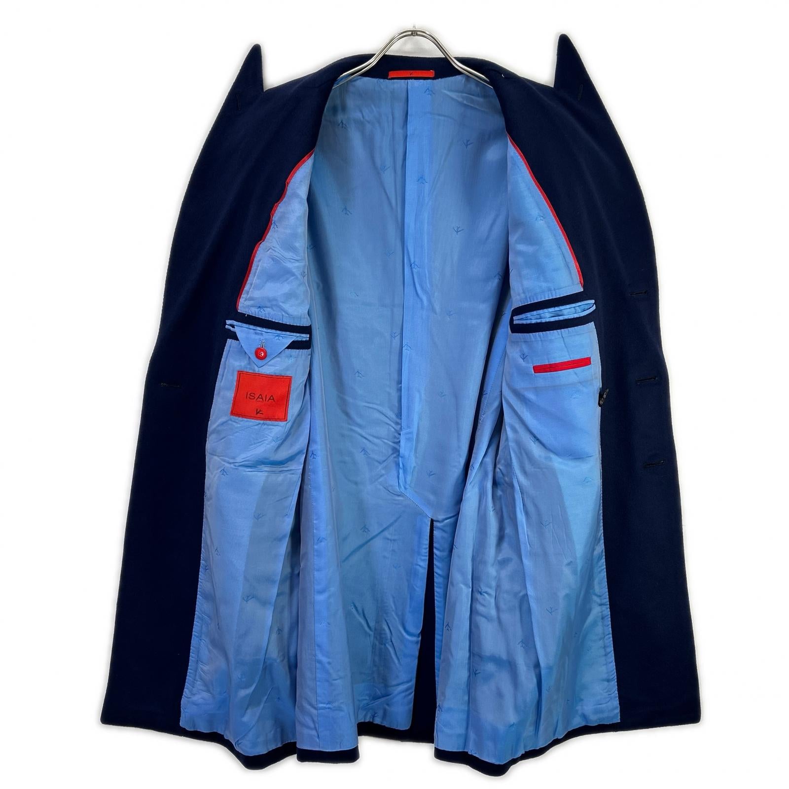 ISAIA イザイア COLORADO ウールカシミヤ ネイビー ダブルチェスターコート コート