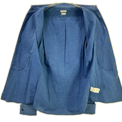 BRUNELLO CUCINELLI ブルネロクチネリ DW9246149 プリーツ ホリゾンタルカラー タキシードデニムシャツ トップス