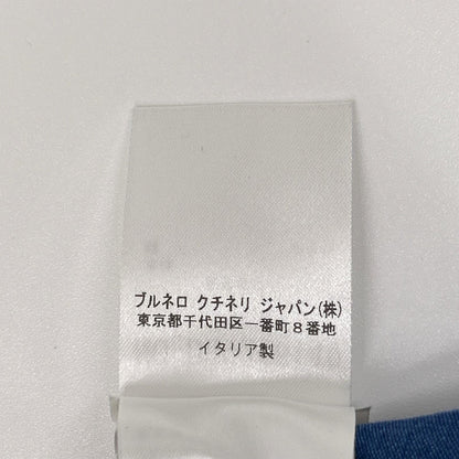 BRUNELLO CUCINELLI ブルネロクチネリ DW9246149 プリーツ ホリゾンタルカラー タキシードデニムシャツ トップス
