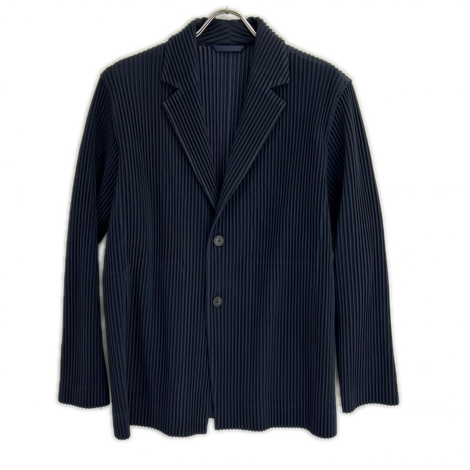 HOMME PLISSE ISSEY MIYAKE オムプリッセ イッセイミヤケ HP55JD201 ネイビー BASICS プリーツテーラードジャケット ジャケット
