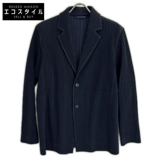 HOMME PLISSE ISSEY MIYAKE オムプリッセ イッセイミヤケ HP55JD201 ネイビー BASICS プリーツテーラードジャケット ジャケット