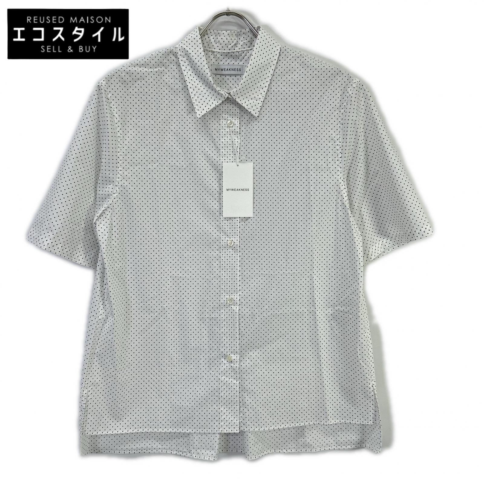 My weakness マイウィークネス 12-SH-10 ホワイト Sigrid Dot Shirt トップス