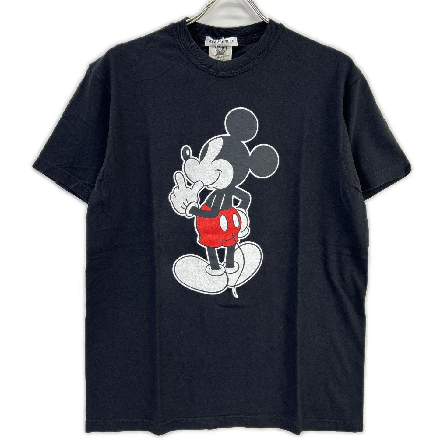 My weakness マイウィークネス 12-CS-05 ブラック ミッキー プリント 半袖Tシャツ トップス