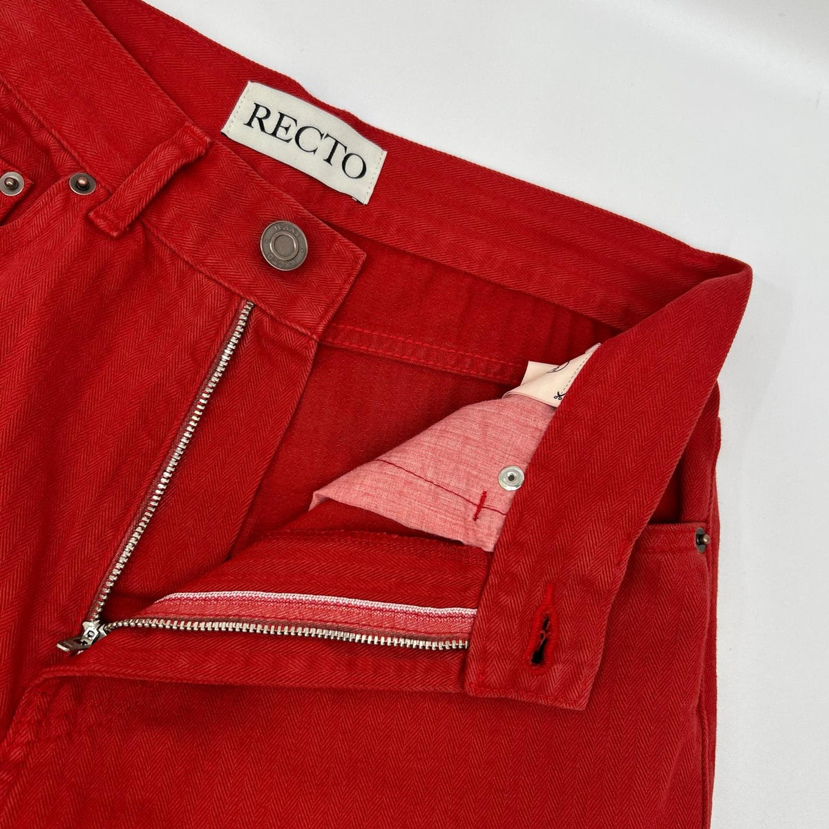 RECTO レクト RW25WDPT004RD Red GARMENT DYED DENIM PANTS Bottoms
