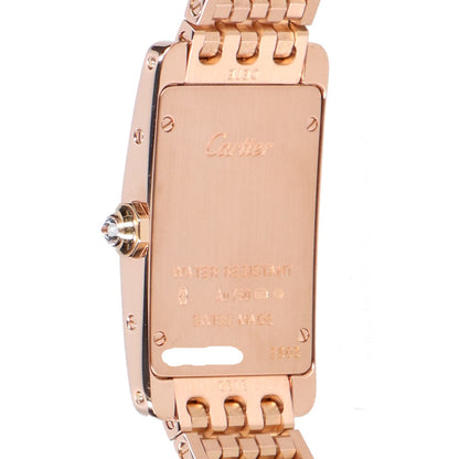 Cartier カルティエ 仕上げ済み WB710008 Au750 ダイヤ クオーツ タンクアメリカンSM ギョーシェ文字盤 腕時計