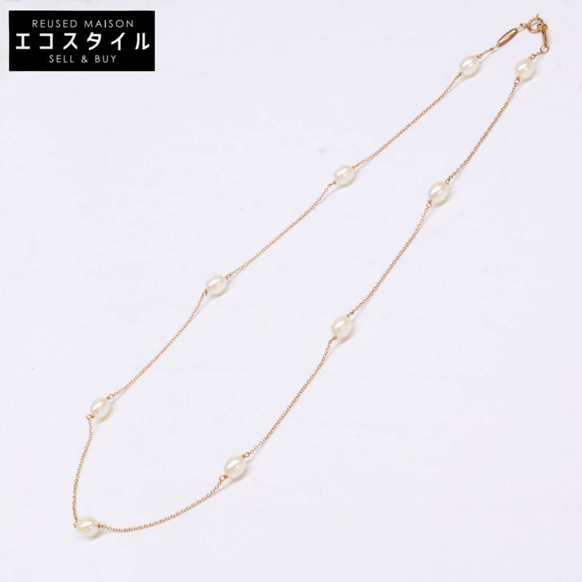 TIFFANY&Co. ティファニー 750YG エルサ ペレッティ 9Pパール バイザヤード ネックレス