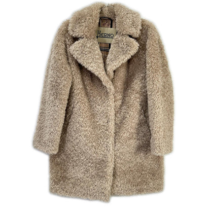 HERNO ヘルノ CA000500D CURLY FAUX FUR OVERSIZE FIT コート コート