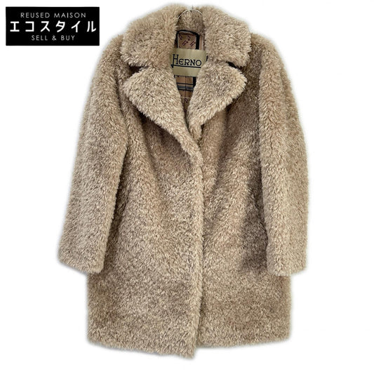 HERNO ヘルノ CA000500D CURLY FAUX FUR OVERSIZE FIT コート コート